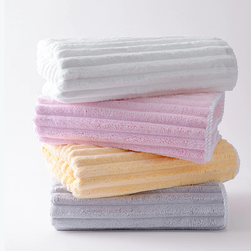 Khăn tắm có thể đeo được cho người lớn Khăn tắm dày San hô Nhung Khăn tắm Khăn sọc Bộ khăn tắm bọc khăn tắm