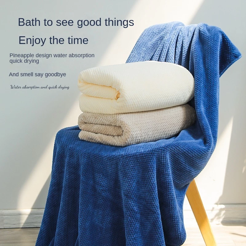 Khăn tắm lông cừu san hô Lưới dứa Khăn tắm lớn Khăn tắm dày Khăn thấm nước Hộ gia đình Người lớn Khăn tắm tắm tắm Khăn tắm thấm tắm - 3