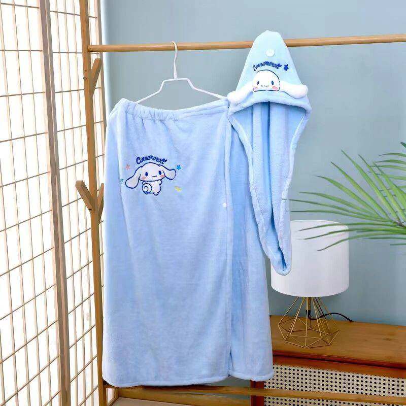 [Hokkaido] Khăn Tắm Khăn Tắm Khăn Cotton Nguyên Chất Khăn Tắm ins Quế Chó Ba Mảnh Hoạt Hình Tắm Nữ Tắm Mềm Thấm Hút Nước Nhanh Khô Khăn Quấn Dễ Thương - 4