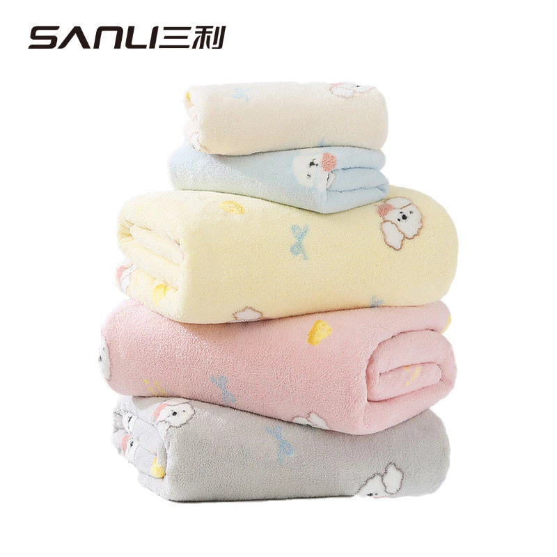 [Khăn tắm] Khăn Sanli Khăn tắm lông cừu san hô Khăn tắm hoạt hình gia đình cực lớn 90 * 170 Khăn tắm bọc khăn tắm260423 - 2