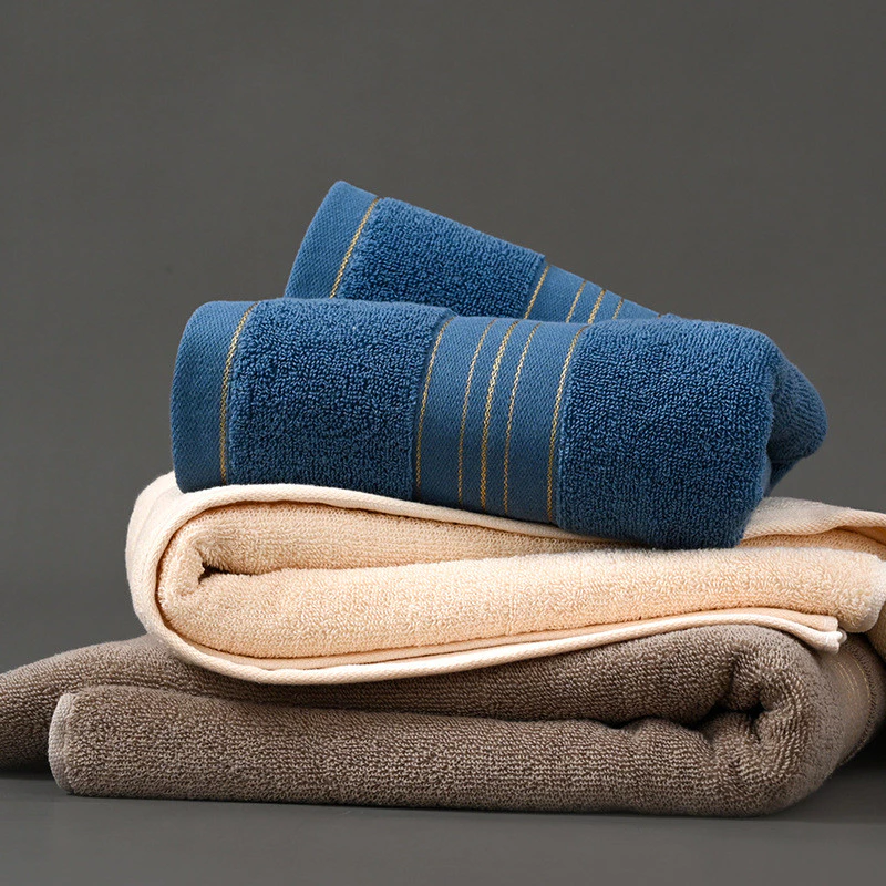 Khăn Tắm Gia Đình Thấm Hút Nhanh Khô Khăn Tắm Cotton Nguyên Chất Loại Một Khăn Tắm Lớn Cotton Nguyên Chất 70 * 140 Khăn Tắm Dày Quà Tặng Polyester Cotton LOGO Khăn Đi Biển Siêu Thị Lớp B