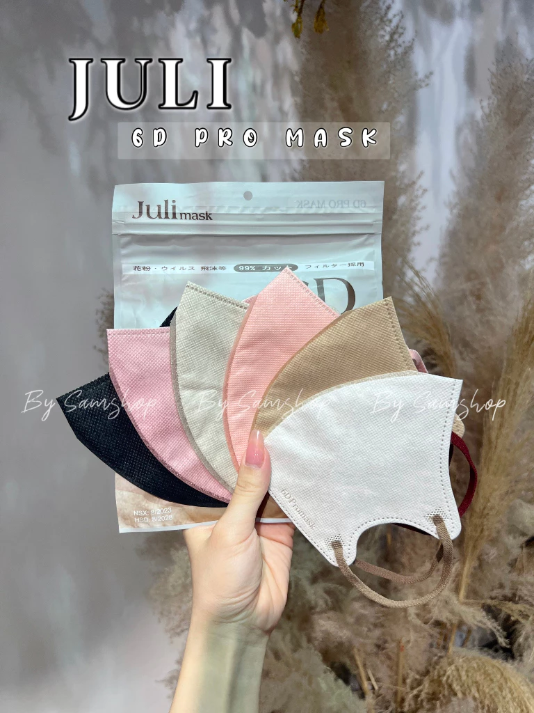 Mua 100 tặng 20 chiếc Khẩu trang 6D JULI Mask 3 lớp kháng khuẩn mẫu form rộng chắn nắng tốt - 6