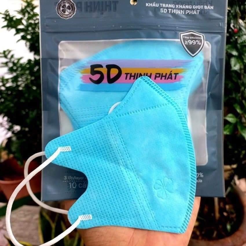 Khẩu trang 5D kháng khuẩn thùng 100 chiếc dùng 1 lần thịnh phát