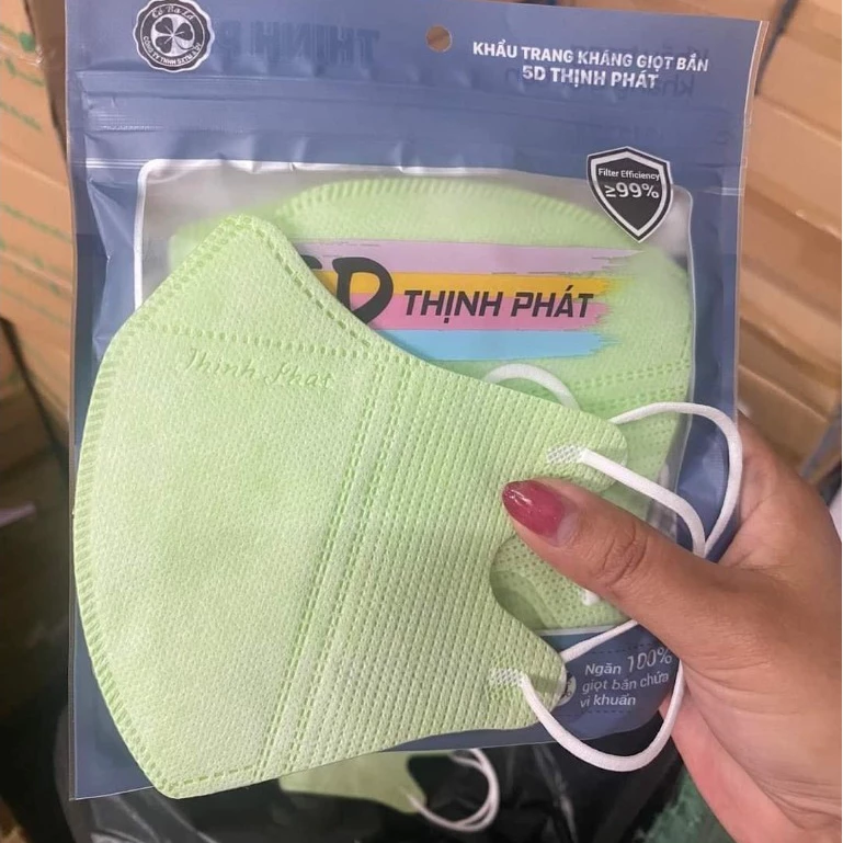 Khẩu trang 5D kháng khuẩn thùng 100 chiếc dùng 1 lần thịnh phát - 5