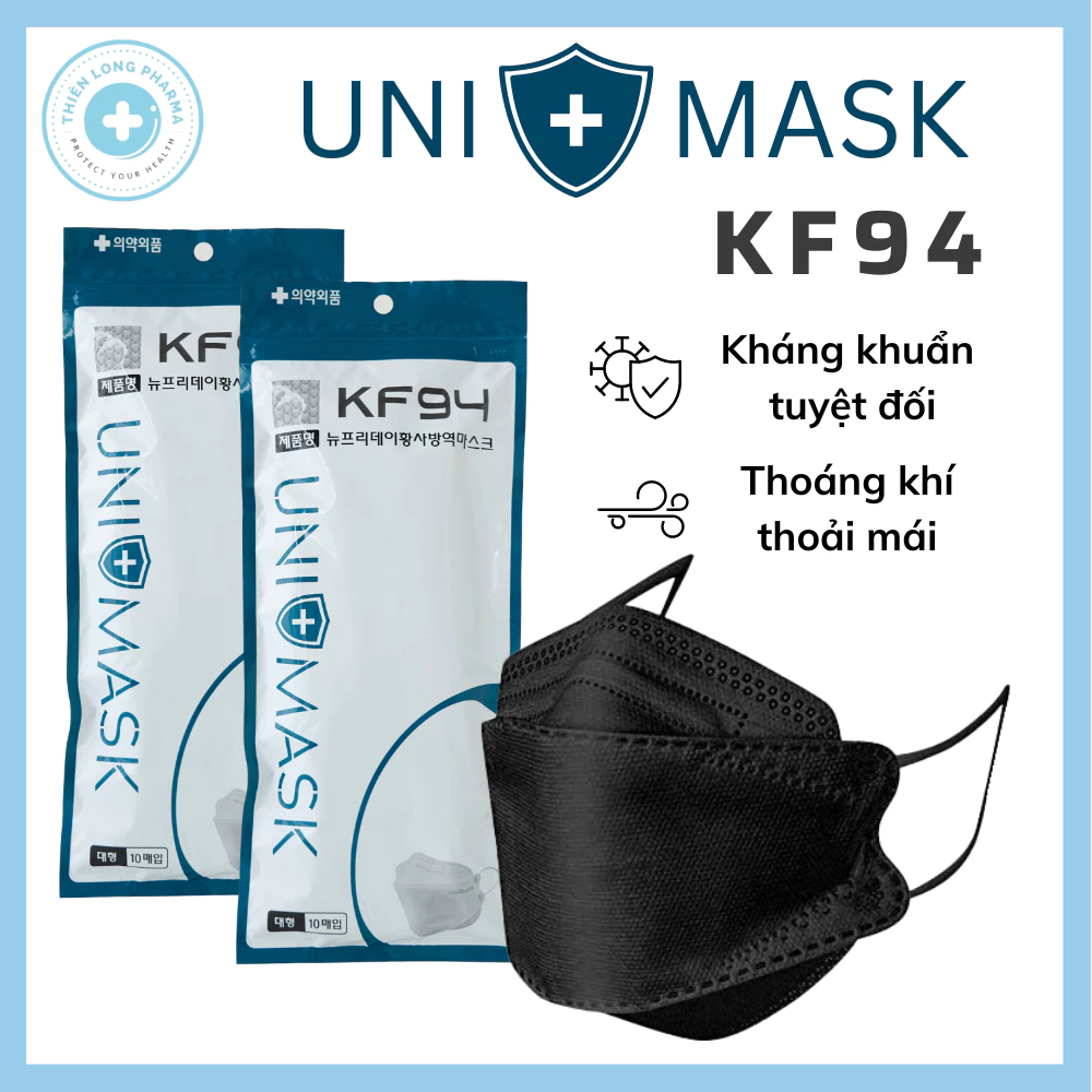 [SET 50 CÁI] Khẩu trang KF94 UNI MASK 4 lớp kháng khuẩn, kiểu dáng 4D Hàn Quốc hàng chính hãng chống bụi mịn - 3