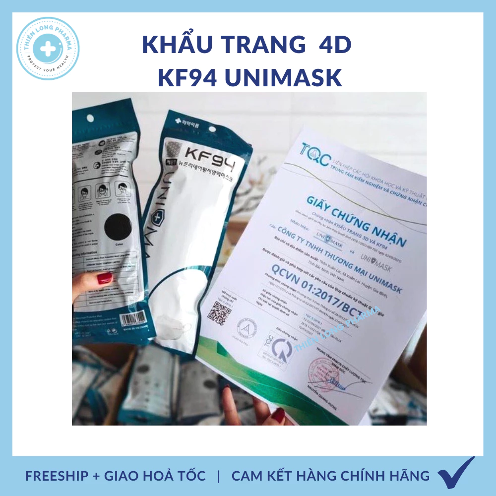 [SET 50 CÁI] Khẩu trang KF94 UNI MASK 4 lớp kháng khuẩn, kiểu dáng 4D Hàn Quốc hàng chính hãng chống bụi mịn - 4