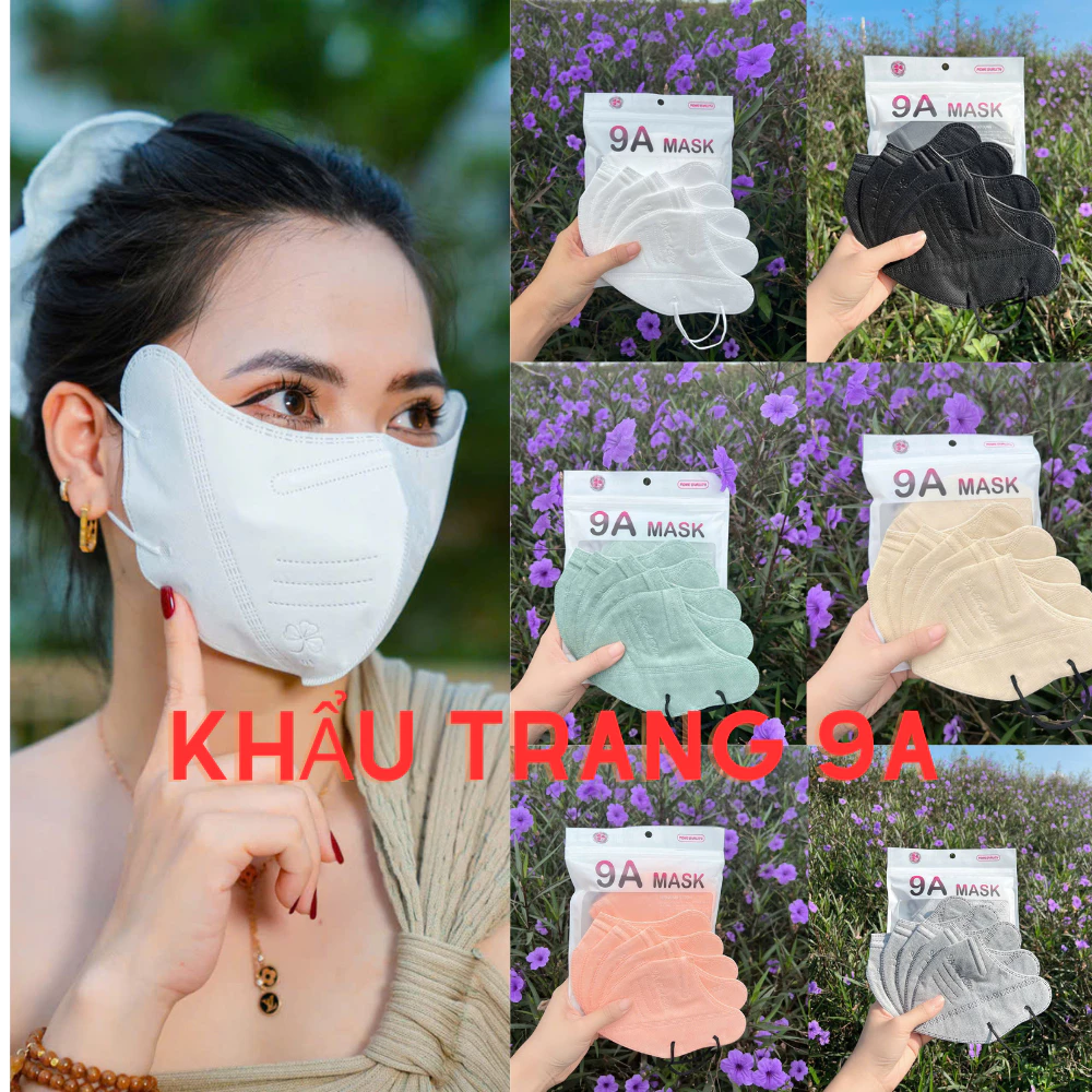 (Tặng 10 Cái ) Thùng 300- 100 Cái Khẩu trang 9A DENTAL 5 lớp Kháng Khuẩn,Form rộng chống nắng và tia uv Khắc tinh Mùa Hè