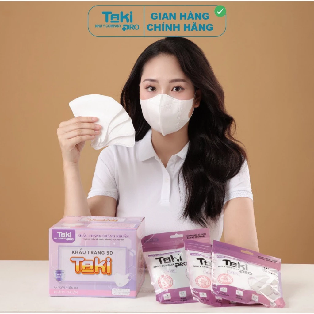 [ Thùng 500 Chiếc ] Khẩu trang 5d Taki Cao Cấp Chính Hãng, Dày Dặn, Chống Tia UV - 4