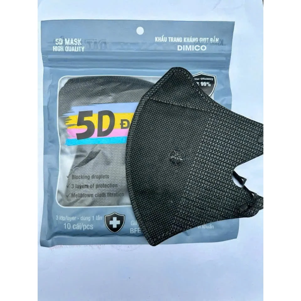 200 chiếc khẩu trang 5D 3 lớp kháng khuẩn chống nắng chống bụi chống tia UV - 2