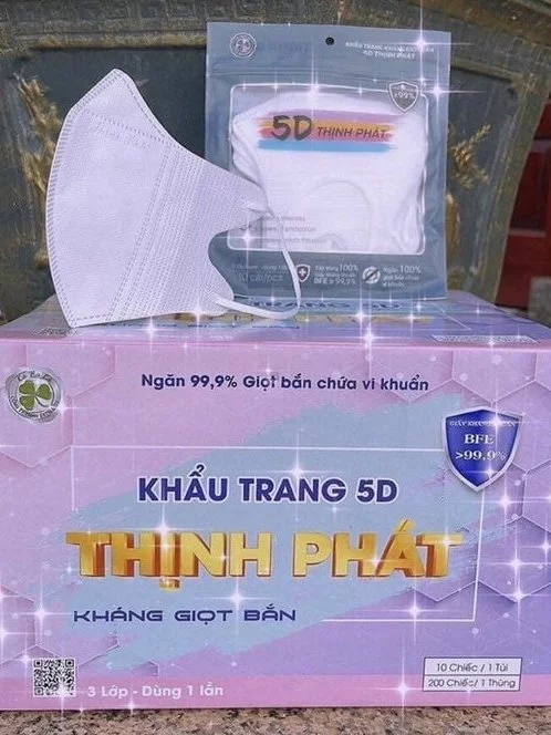 Khẩu trang 5d Chính Hãng Công Ty Thịnh Phát 3 lớp kháng khuẩn [SHIP 2H HOẢ TỐC HCM] - 2