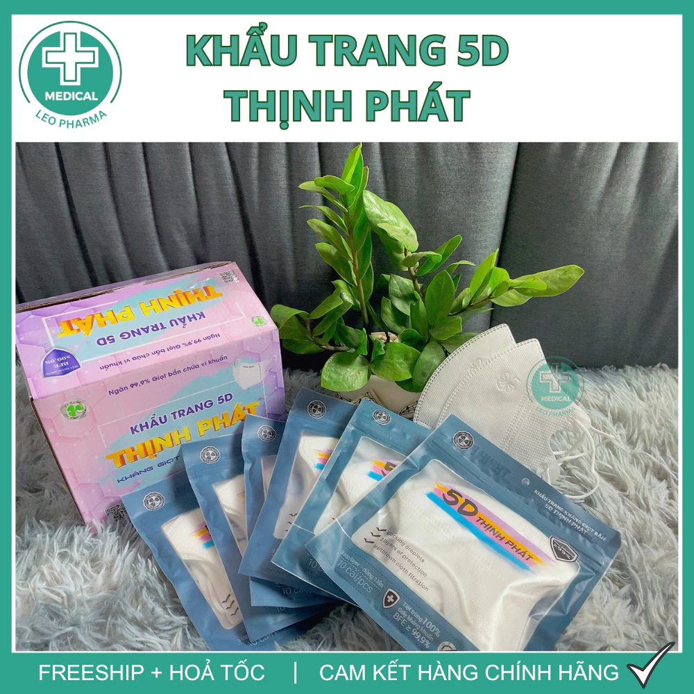 [Set 100 Cái] Khẩu Trang 5D THỊNH PHÁT Đủ Màu Chính Hãng, 3 Lớp Kháng Khuẩn Dễ Thở, Chống Bụi Mịn - 2
