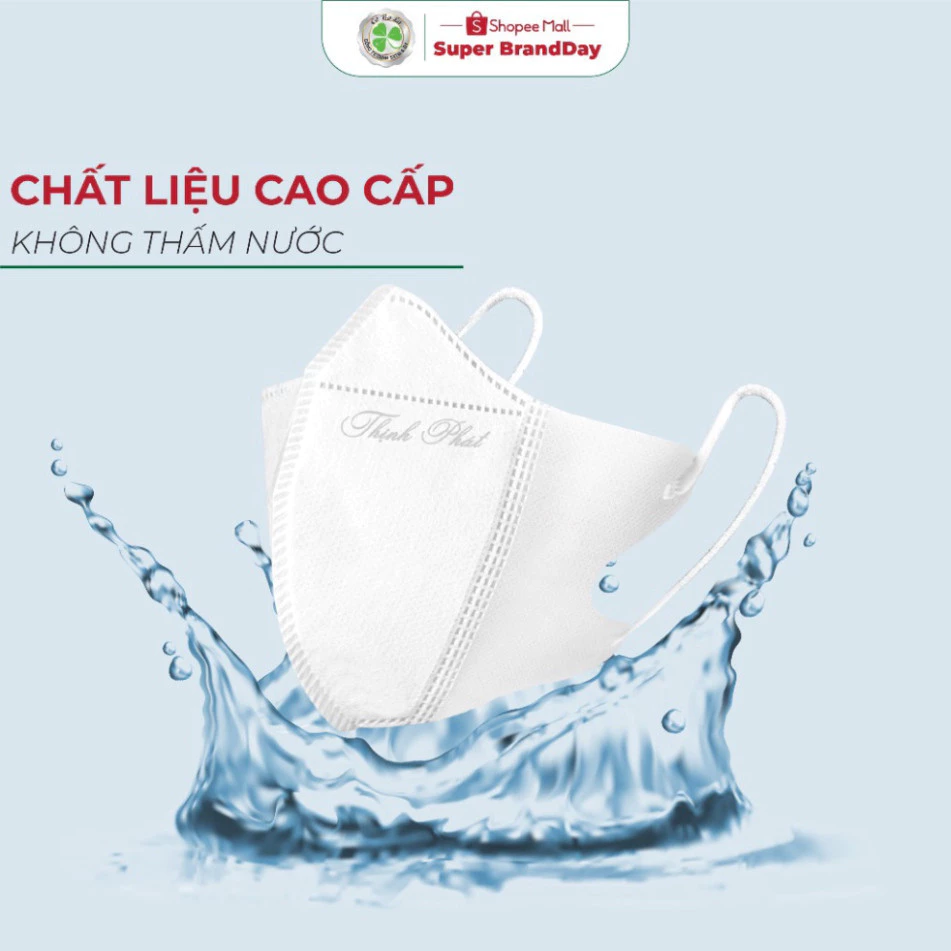 200 chiếc khẩu trang Thịnh Phát 5D 3 lớp kháng khuẩn chống bụi mịn chống nắng hiệu quả Cỏ Ba Lá - 3