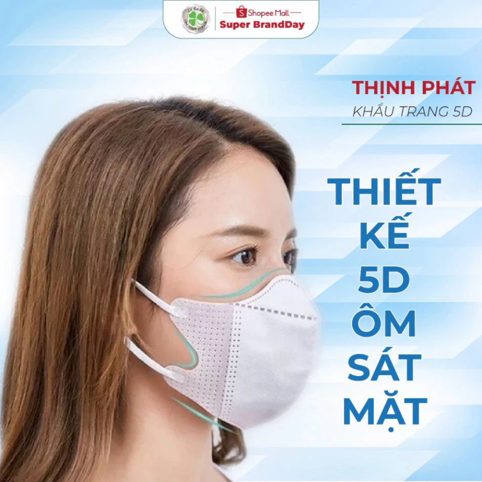500 chiếc Khẩu Trang Thịnh Phát y tế 5D 3 lớp kháng khuẩn kháng giọt bắn chống tia UV