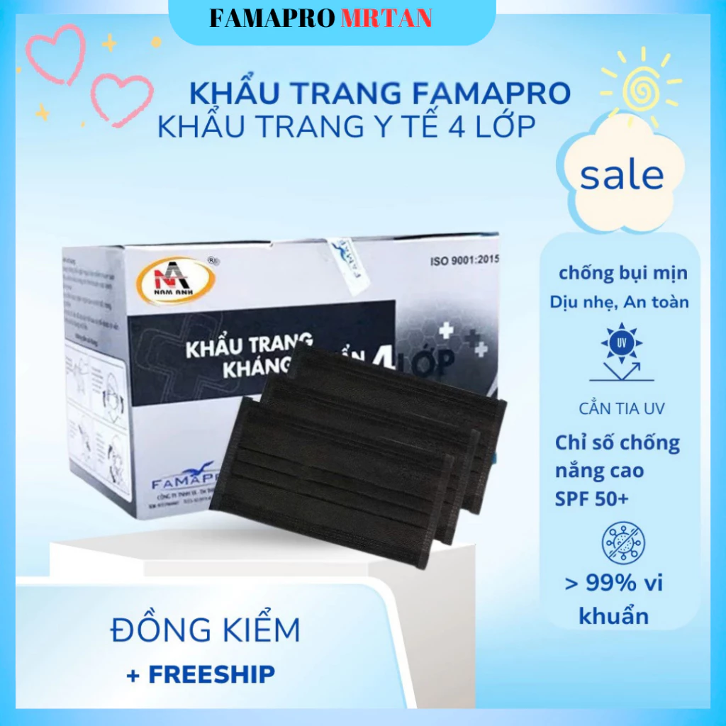 Khẩu trang y tế 4 lớp mỗi hộp 50 chiếc chính hãng FAMAPRO hộp 50 chiếc chính hãng - 3