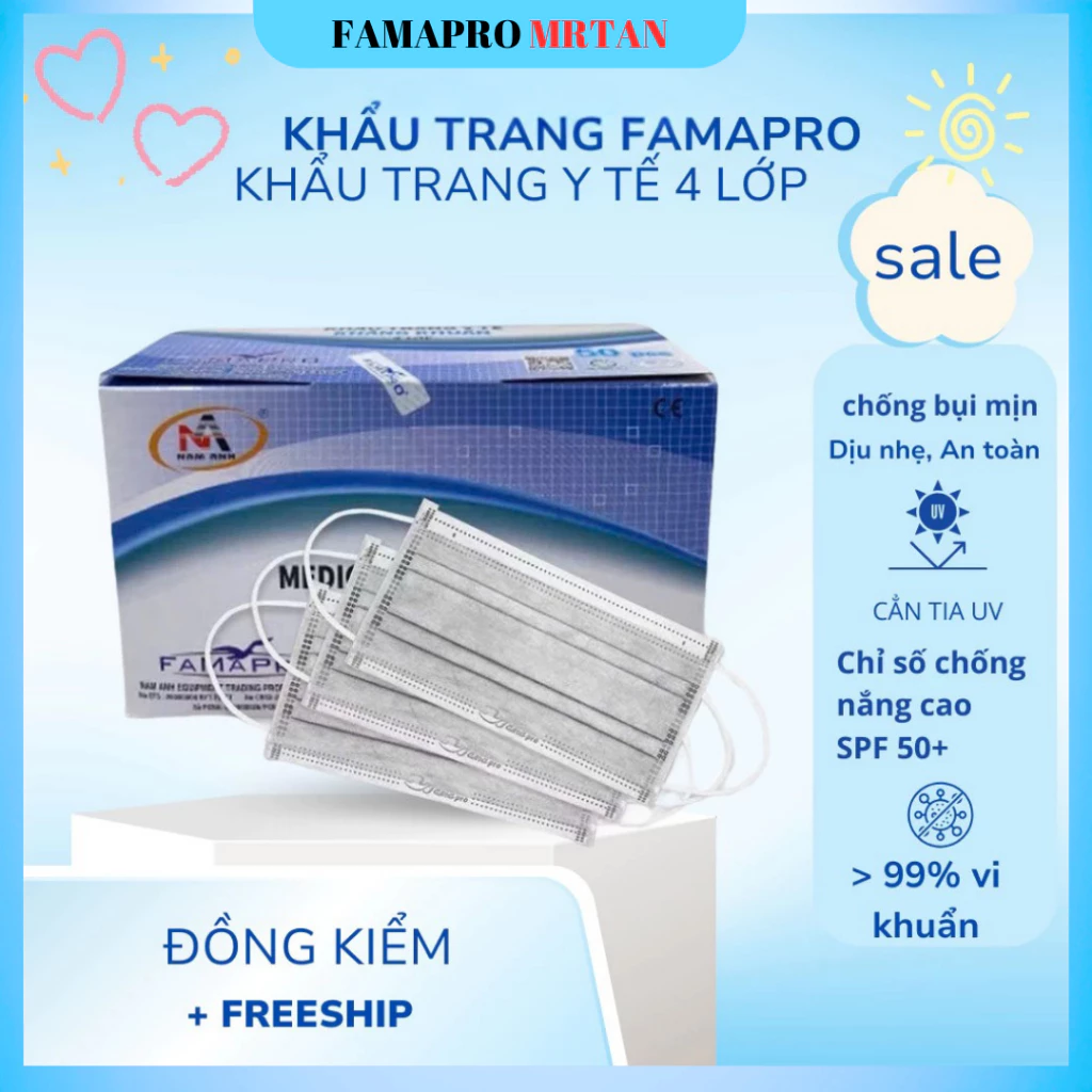 Khẩu trang y tế 4 lớp mỗi hộp 50 chiếc chính hãng FAMAPRO hộp 50 chiếc chính hãng - 4