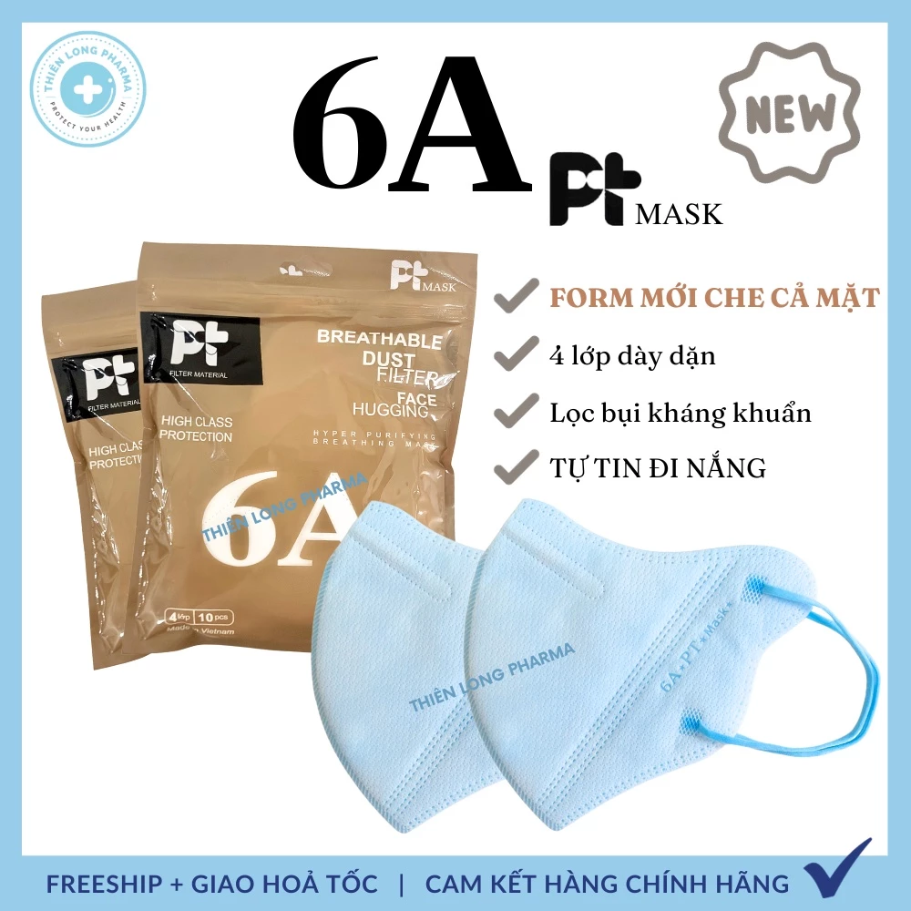 [SET 100 Chiếc] Khẩu trang 6A PT chống nắng 4 lớp kháng khuẩn kiểu dáng thời trang - 6