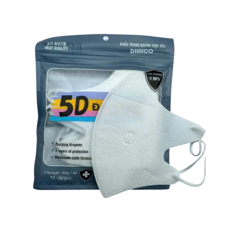 [200-600 chiếc ] khẩu trang 5D 3 lớp chống nắng chống bụi chống tia UV - 2