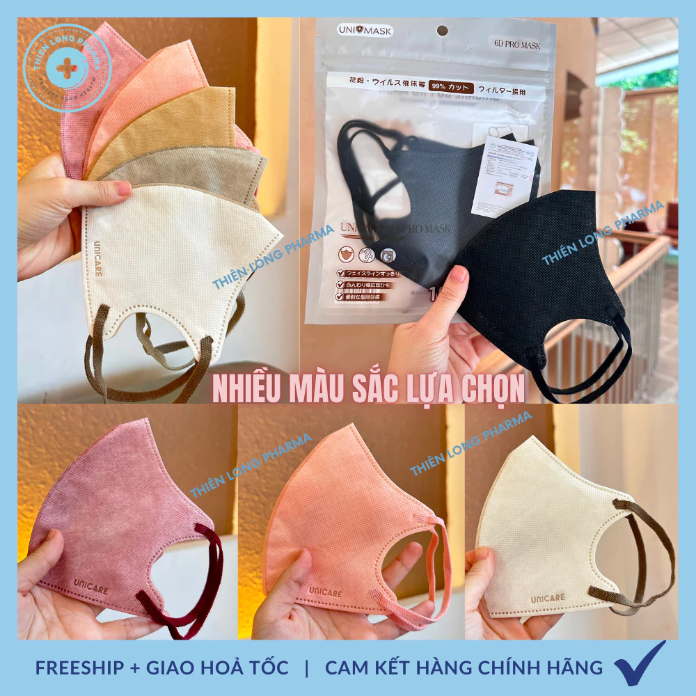 [COMBO 200 Chiếc] Khẩu trang 6D UNICARE Pro Mask Airfit 3 lớp kháng khuẩn kiểu dáng thời trang - 2