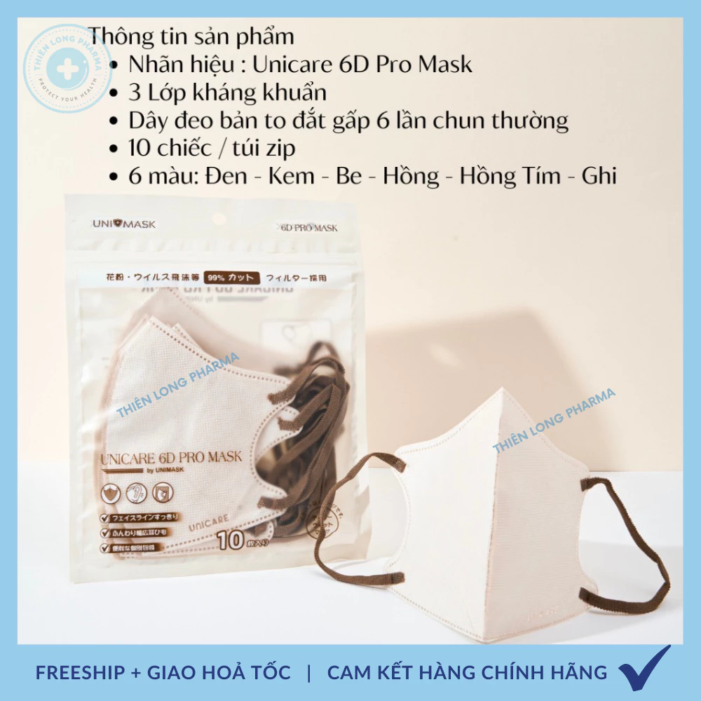 [COMBO 200 Chiếc] Khẩu trang 6D UNICARE Pro Mask Airfit 3 lớp kháng khuẩn kiểu dáng thời trang - 3