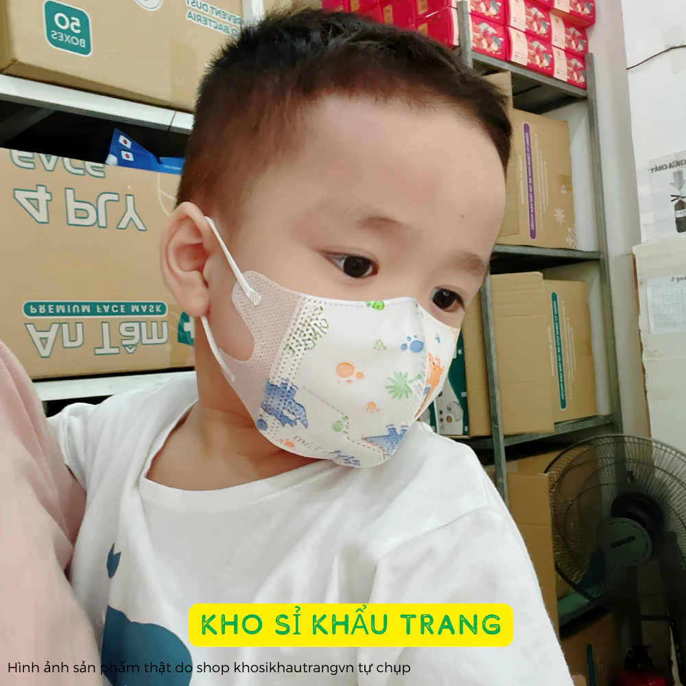 [ 0-8 tuổi ] Thùng 100 cái khẩu trang kháng khuẩn 5D kid An Tâm mềm mịn, hàng chính hãng công ty - 5