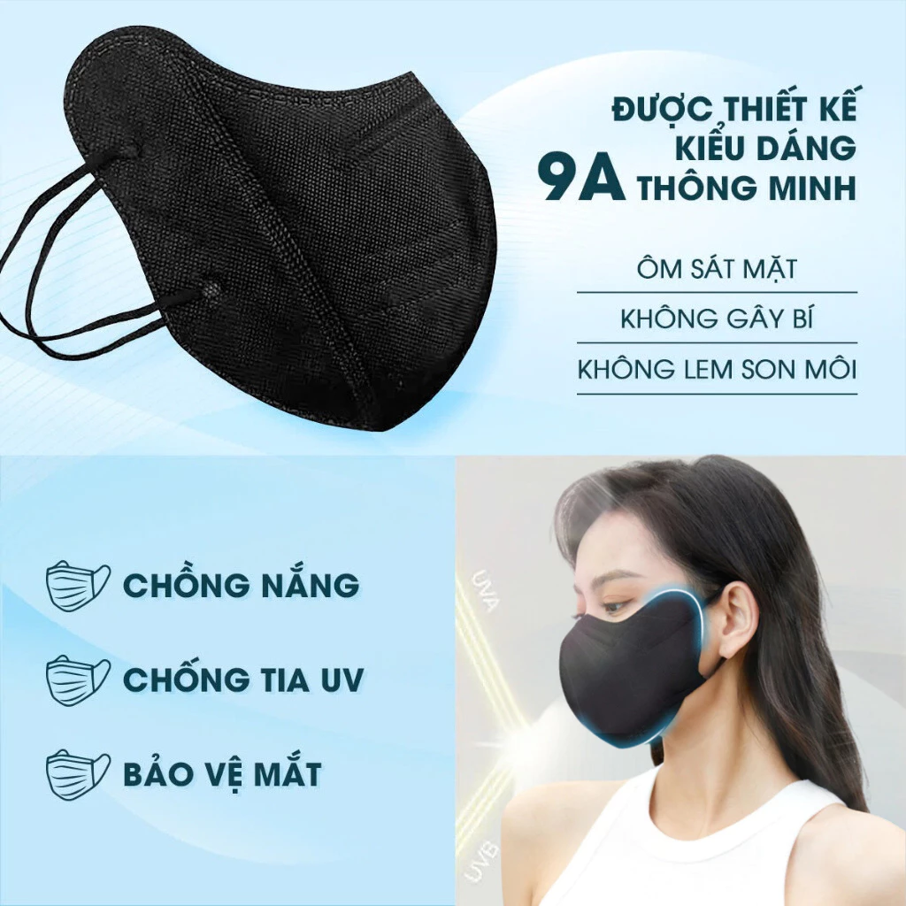 Thùng 320 cái Khẩu Trang 9A OROTO Chống Nắng kín mặt và Tia Uv,5 Lớp Dầy Dặn,Khẩu Trang Đi Nắng - 3