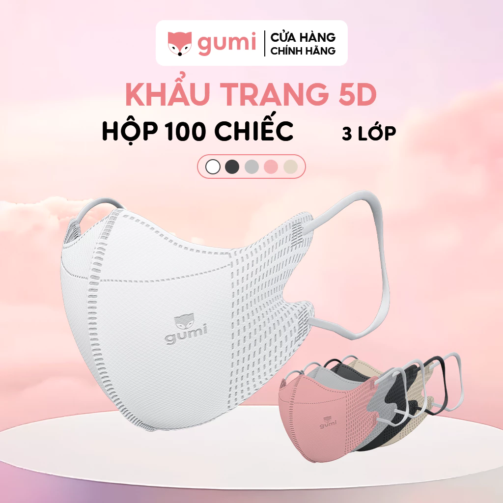 Khẩu trang y tế Gumi 5D mask 3 lớp kháng khuẩn lọc bụi PM 2.5
