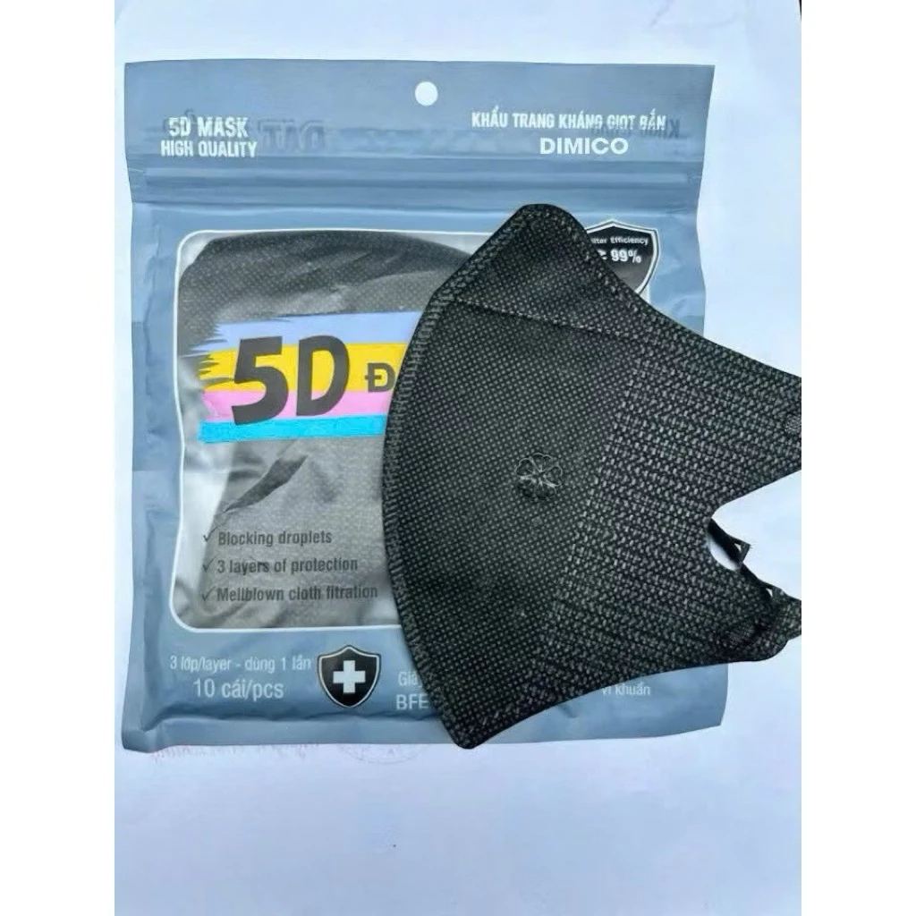 Set 200 chiếc khẩu trang 5D 3 lớp kháng khuẩn chống nắng chống bụi chống tia UV - 2