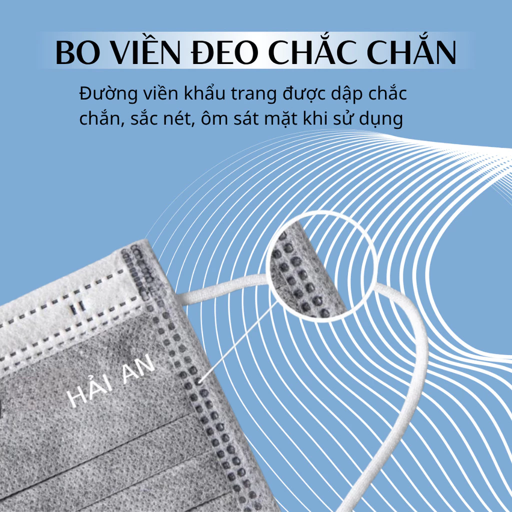 [ Thùng 300 Chiếc (6 Hộp) ] Khẩu Trang Y Tế 4 Lớp HẢI AN MASK, Kháng Khuẩn Dày Dặn, Chống Bụi Mịn & Tia UV - 2