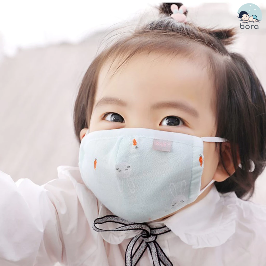 Khẩu trang cho bé 3D với 4 lớp chống bụi Có nút chỉnh quai đeo - 2