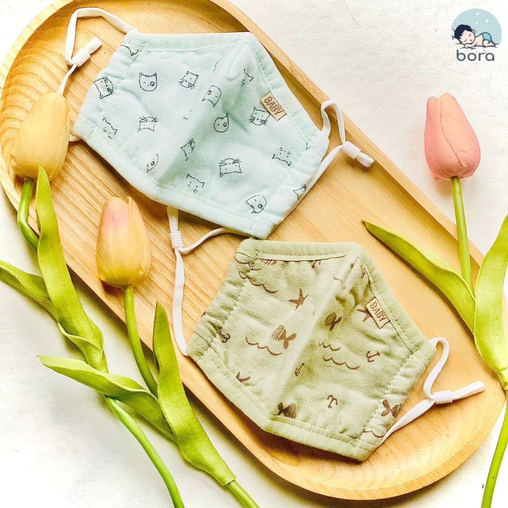 Khẩu trang cho bé 3D với 4 lớp chống bụi Có nút chỉnh quai đeo - 6