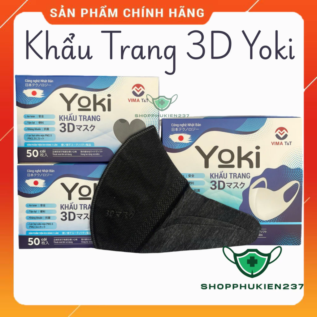 Khẩu trang 3d công nghệ dập nhật bản hộp 50 cái và hộp 100 cái - 5