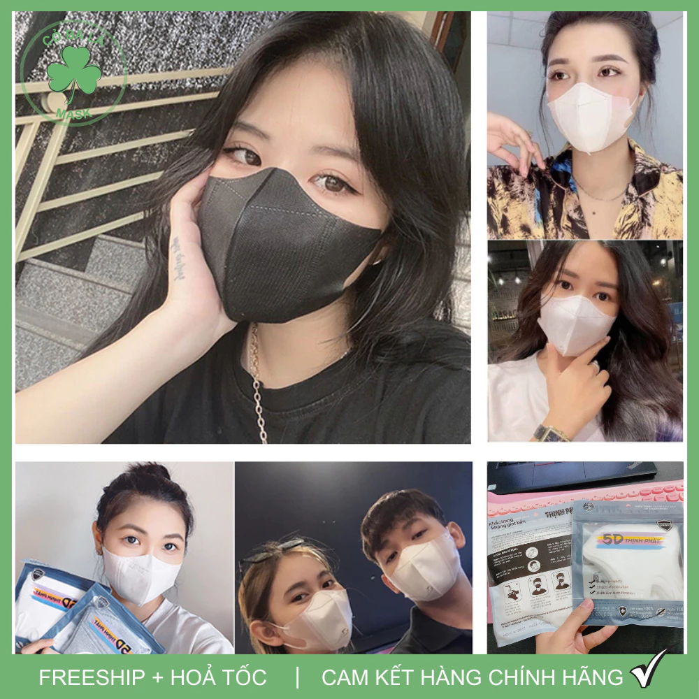 [Thùng 100 Cái] Khẩu Trang 5D THỊNH PHÁT Chính Hãng 3 Lớp Kháng Khuẩn, Chống Tia UV, Cản Bụi Mịn - 5