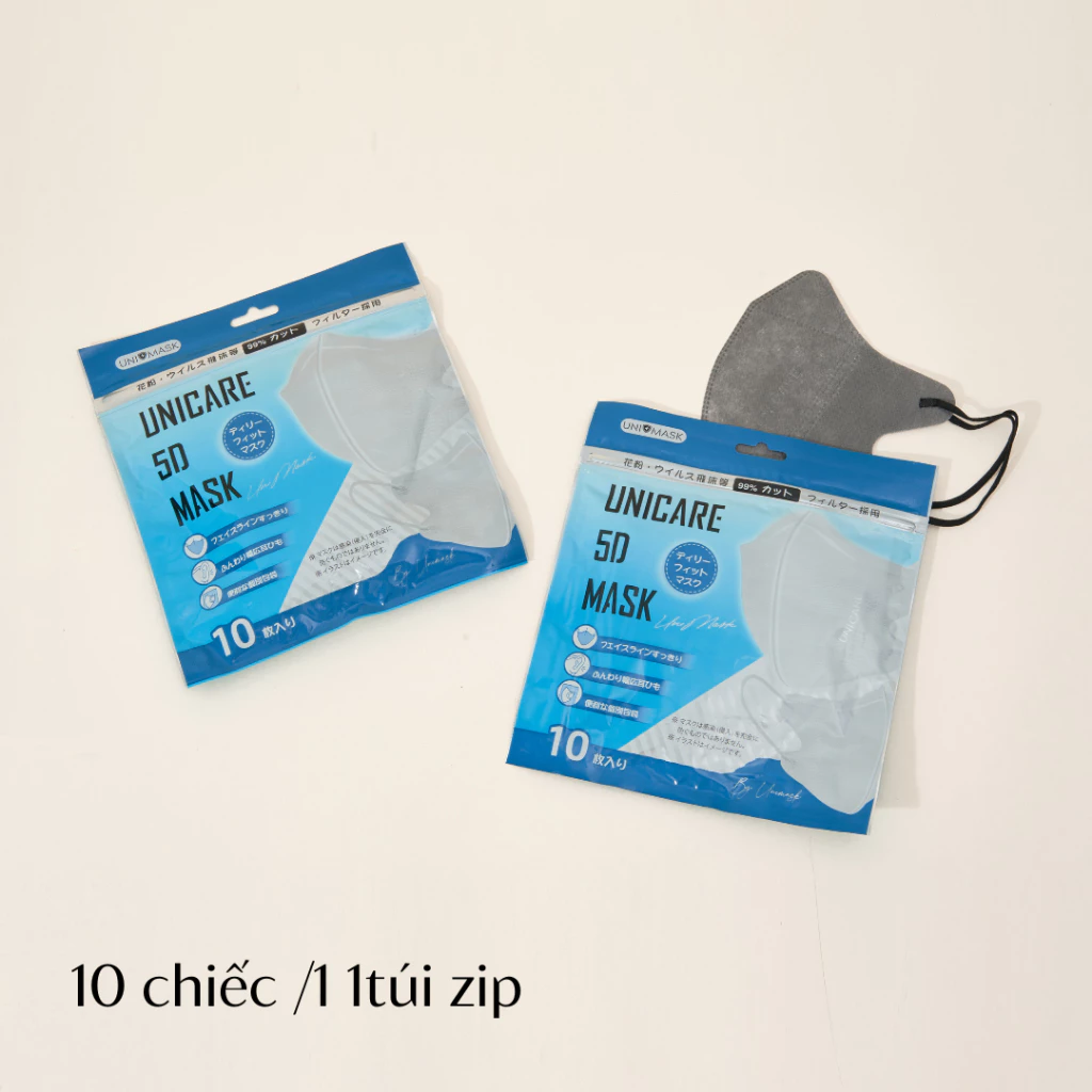 UNICARE 200 Chiếc Khẩu Trang 5D Unimask Chính Hãng Kháng Khuẩn 3 Lớp Chống Bụi Mịn - 2