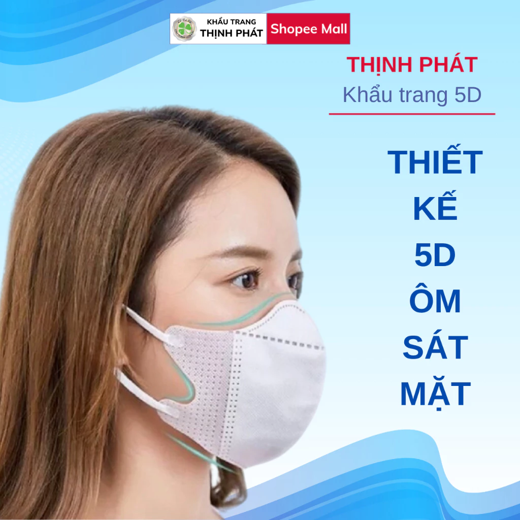 200 chiếc Khẩu Trang 5D Thịnh Phát, 3 lớp kháng khuẩn - chống bụi mịn chống nắng hiệu quả. - 2