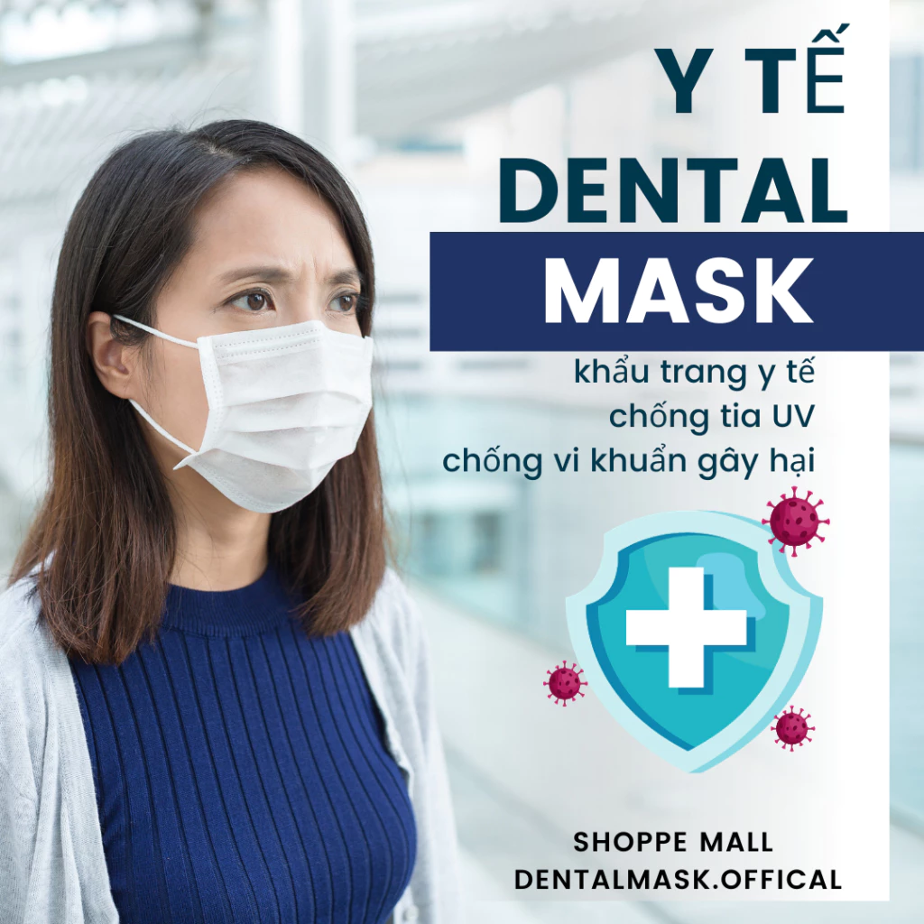 Thùng 300 chiếc ( 6 hộp ) khẩu trang Y TẾ NGƯỜI LỚN DENTAL MASK chính hãng 4 lớp dày dặn chống bụi và tia UV - 6