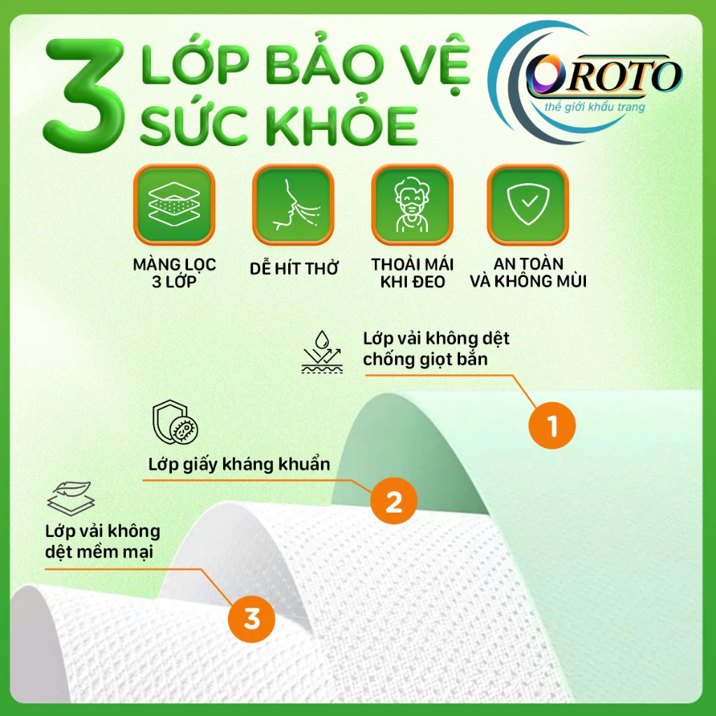 Thùng 640 cái khẩu trang 5D người lớn O ROTO chính hãng cao cấp chống nắng và tia UV và bụi bẩn - 3