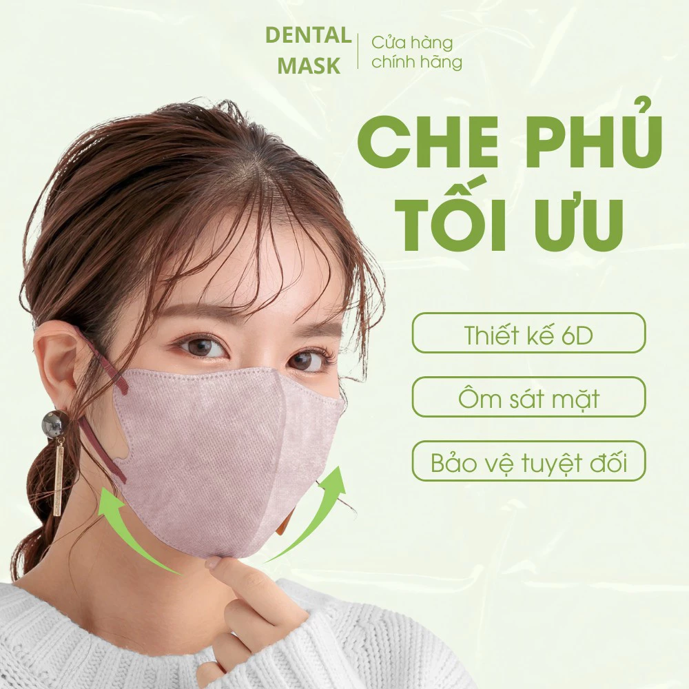 Thùng 220 Cái Khẩu trang 6D DENTAL MASK người lớn (QUAI TO) hàng cao cấp chống nắng và tia UV , BỤI - 3