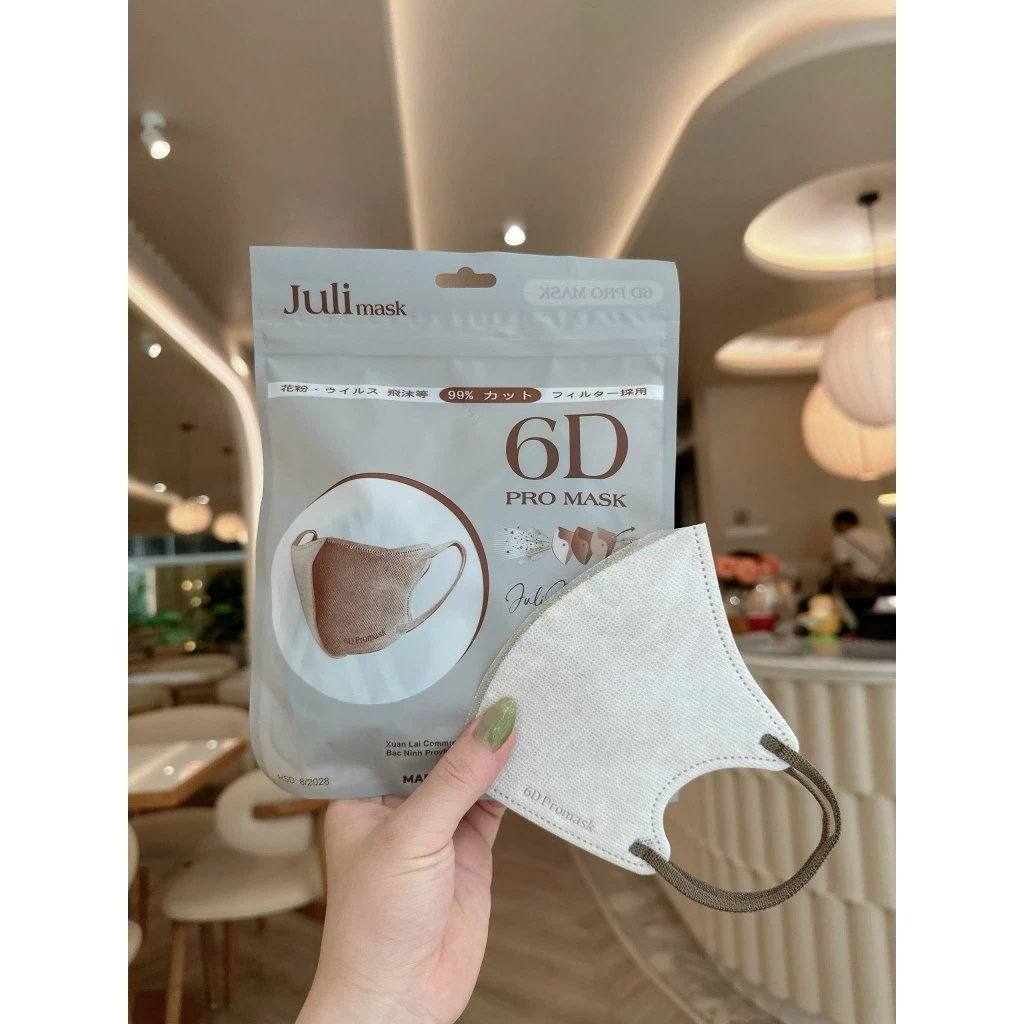 [ Mua 100 tặng 20c ] Khẩu trang JULI 6D Promask Mix Đủ 6 Màu Trend,Kháng khuẩn, Qoai êm Thoải Mái