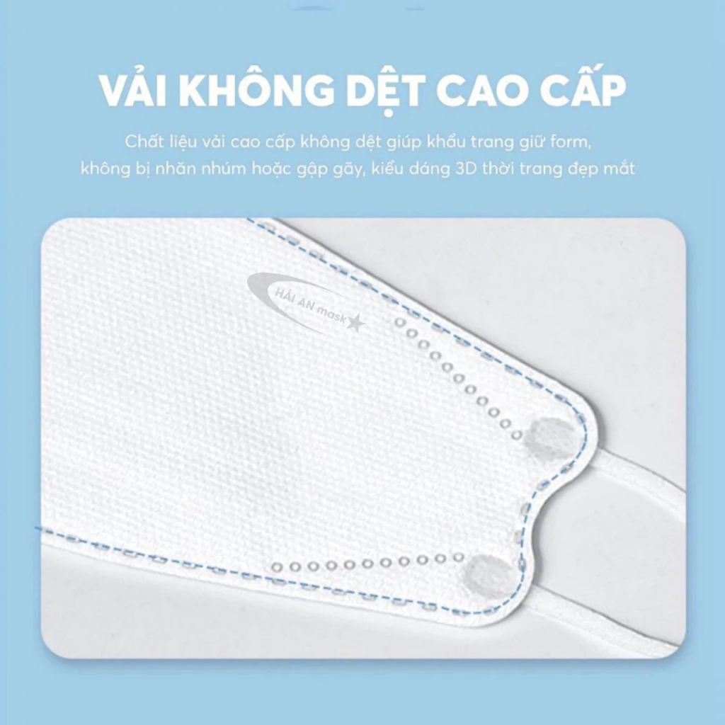 [ Thùng 300 - 200 Chiếc KF94 + 10 Chiếc 5D ] Khẩu Trang KF94 4D HẢI AN MASK, 4 Lớp Chống Bụi Mịn, Tia UV, Form Hàn Quốc - 4