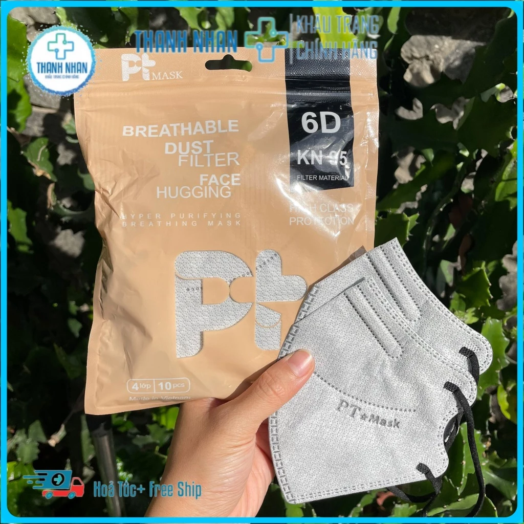 [50 Cái] Khẩu Trang 6D Phương Tuyến, 4 Lớp Kháng Khuẩn,Chống Tia UV, Chống nắng, Chống bụi hàng công ty chính hãng. - 2