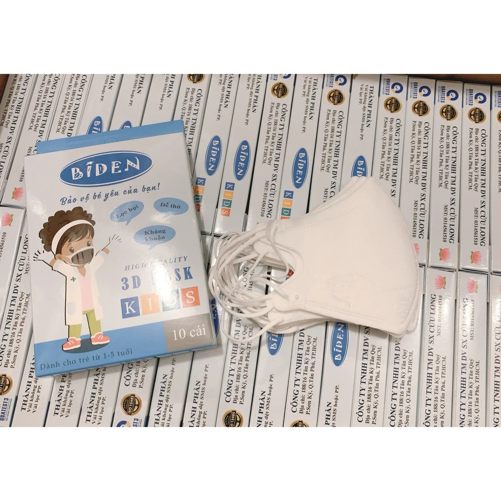 Set 50 Cái Khẩu Trang Cho Bé Cao Cấp Vải SMS Hàng Biden và An Tâm - 3
