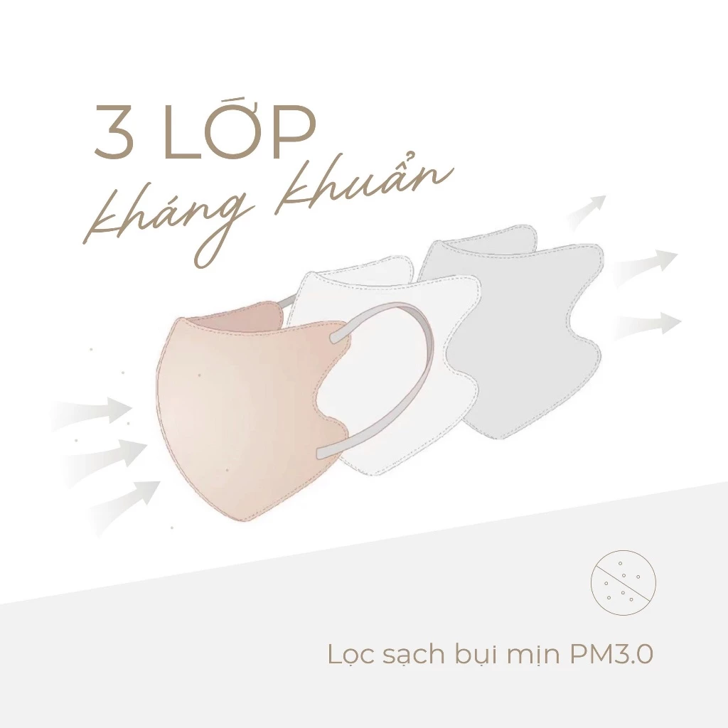 Khẩu Trang 6D Bông Sen Vàng, 3 Lớp Thoáng Khí - 4