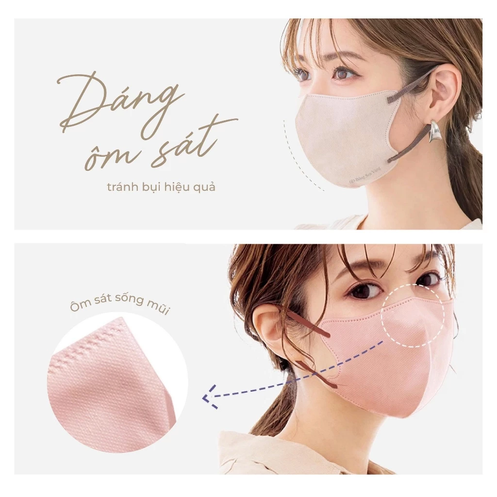 Khẩu Trang 6D Bông Sen Vàng, 3 Lớp Thoáng Khí - 5
