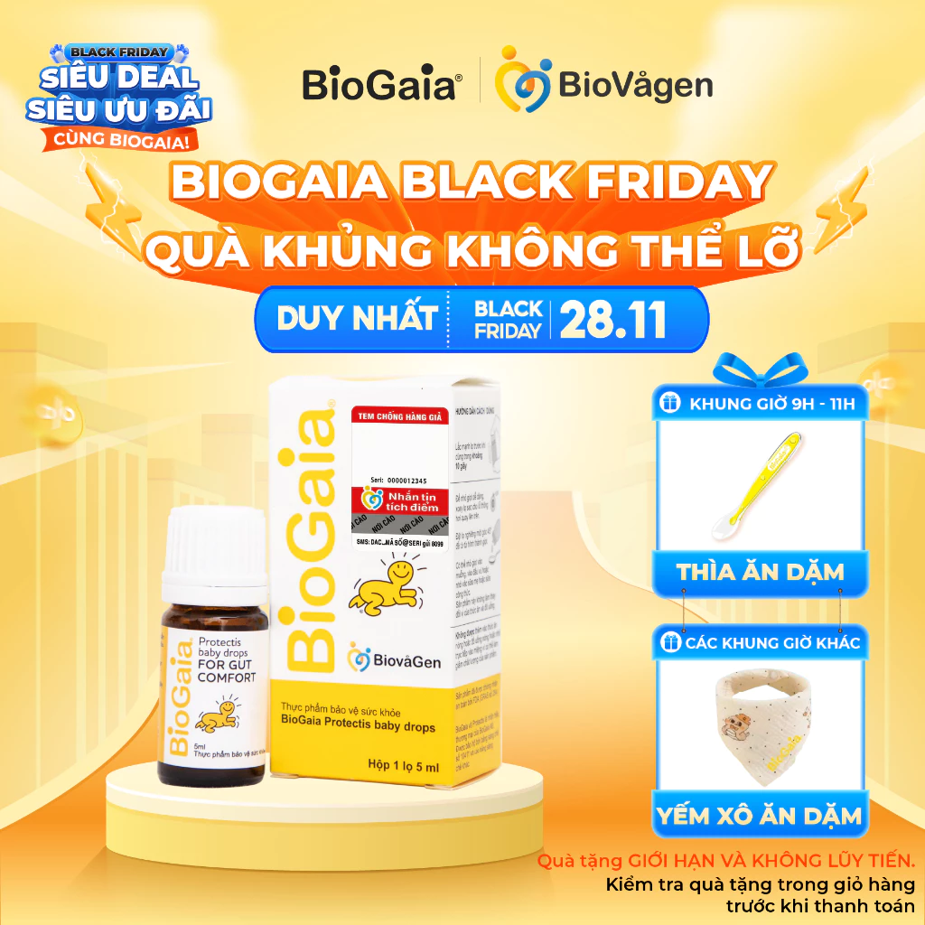 Men vi sinh BioGaia ProTectis Drops cải thiện hệ tiêu hóa xuất xứ Thụy Điển dung tích 5ml