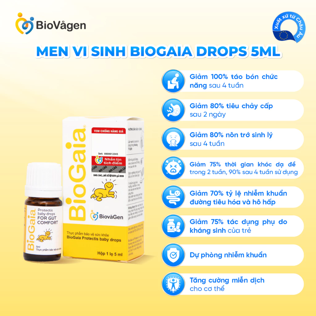 Men vi sinh BioGaia ProTectis Drops cải thiện hệ tiêu hóa xuất xứ Thụy Điển dung tích 5ml - 3