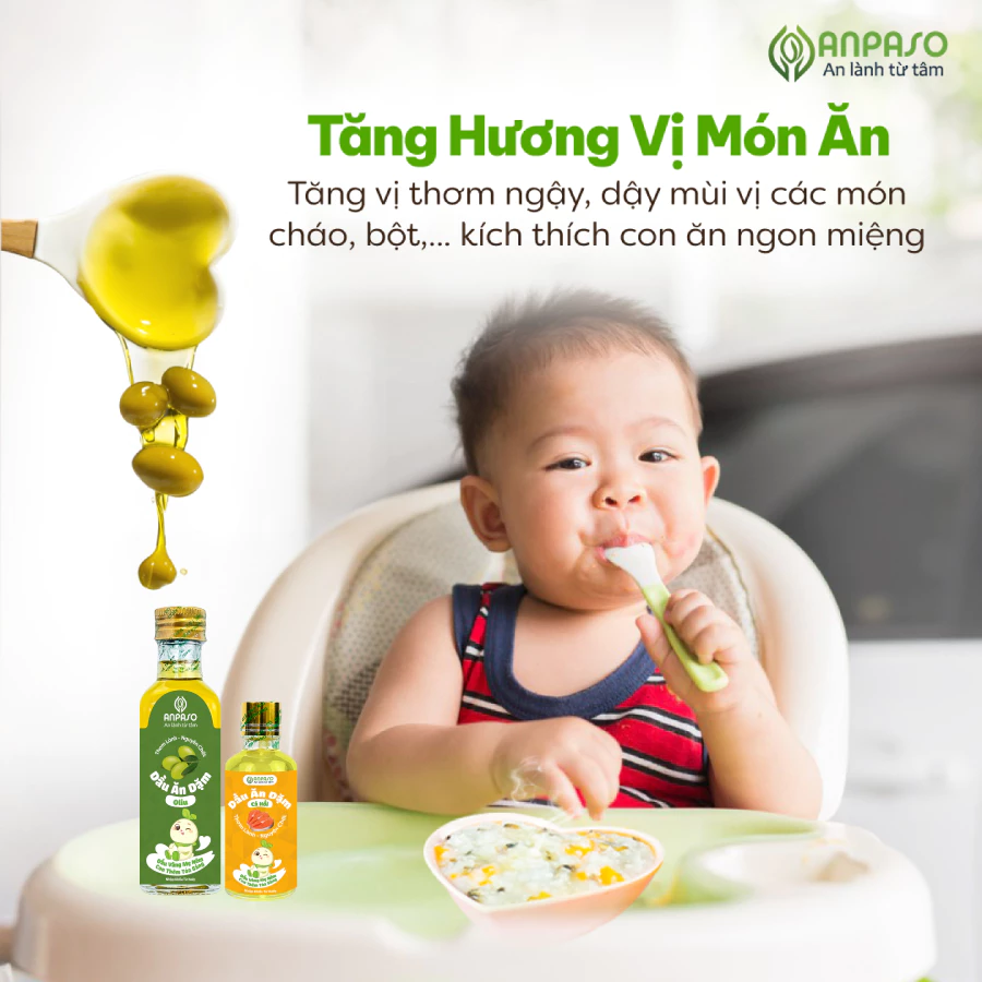 Dầu Ăn Dặm Cho Bé Anpaso - Set 3 dầu Oliu, Óc Chó, Cá Hồi 50ml, 100ml, 150ml - Dầu Chiên Xào 100ml - 3