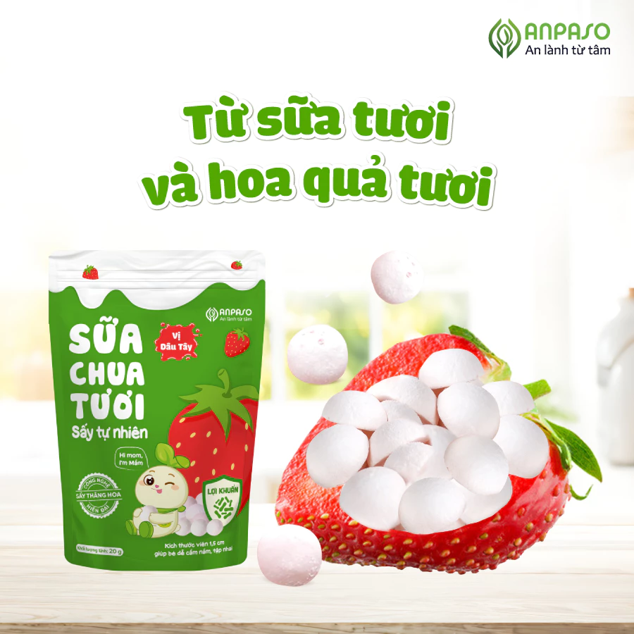 Sữa Chua Sấy Thăng Hoa Anpaso – Sữa Chua Khô Chứa Lợi Khuẩn Tự Nhiên Cho Bé Ăn Dặm gói 20g - 4