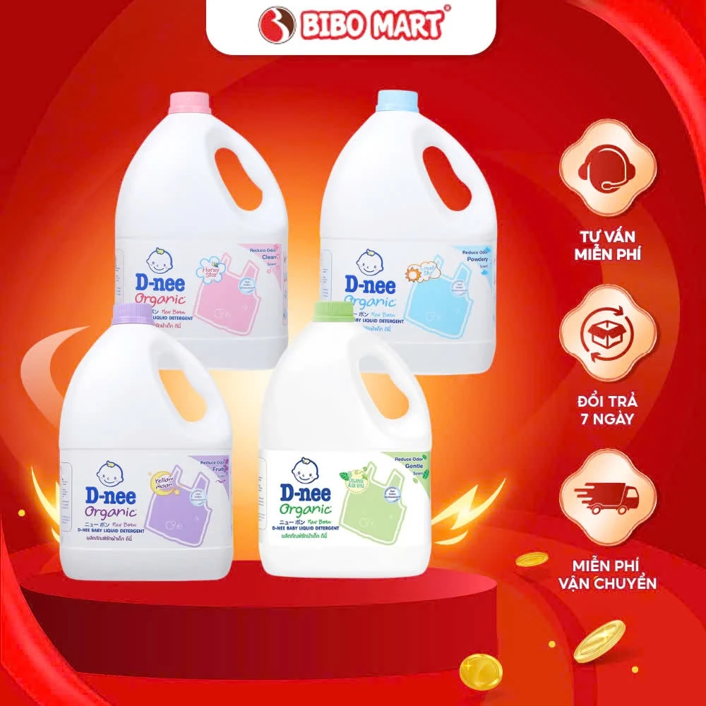 (Mẫu mới, như hình) Nước giặt quần áo Dnee cho bé 3000ml - Nước giặt xả Thái Lan có tem Đại Thịnh