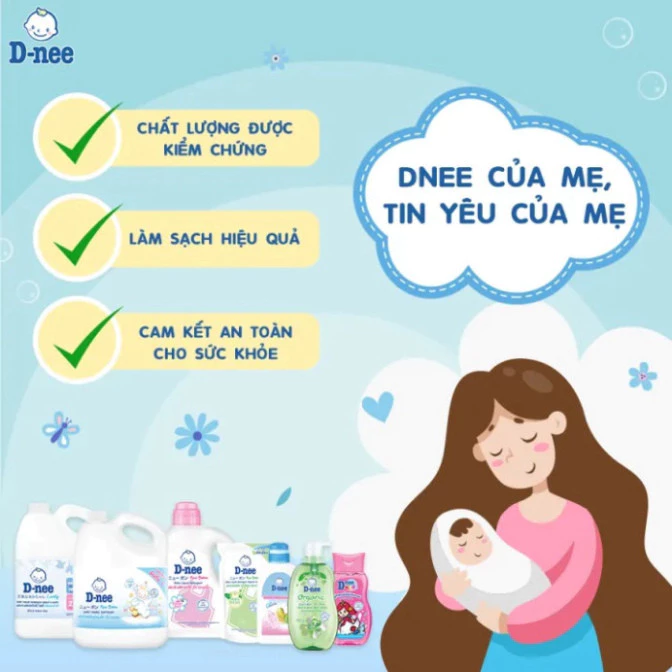 (Mẫu mới, như hình) Nước giặt quần áo Dnee cho bé 3000ml - Nước giặt xả Thái Lan có tem Đại Thịnh - 2