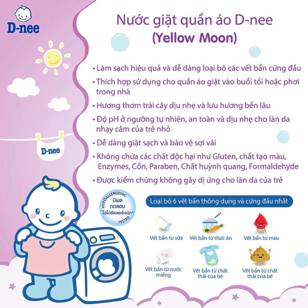 (Mẫu mới, như hình) Nước giặt quần áo Dnee cho bé 3000ml - Nước giặt xả Thái Lan có tem Đại Thịnh - 4